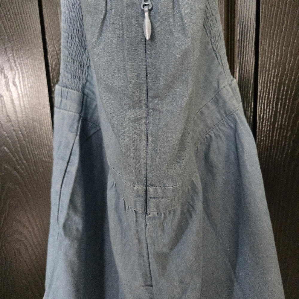 Venus Blue Halter Denim Romper - Picture 3 of 11